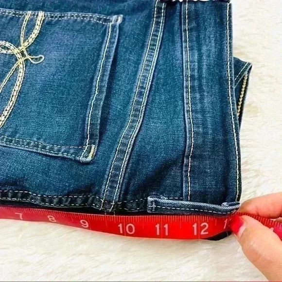 Levi’s Denizen High Rise Faded Webbed Stretch Denim Jean Shorts Size 11 (W30) - Picture 14 of 14